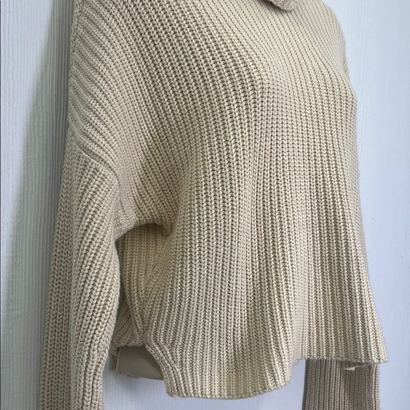 Abercrombie & Fitch - Cream Ribbed Chunky Knit Turtleneck Sweater Size XS - Picture 5 of 11